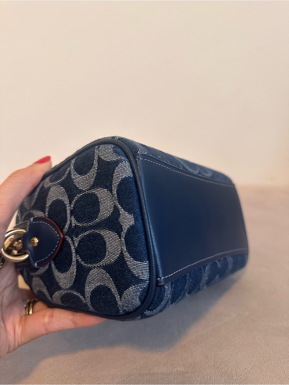 Coach Signature Denim Mini Rowan - Picture 9 of 14